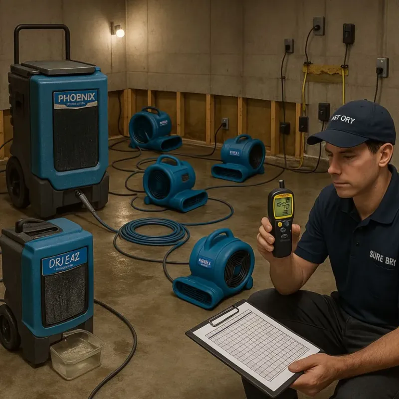 Structural Drying and Dehumidification process in Temperance, MI